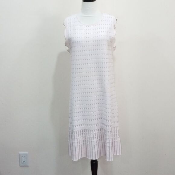 Ted Baker London RELIOA Flippy Metallic Jacquard Pink Dress Size 12 / 14 USA - 5 - Picture 7 of 16